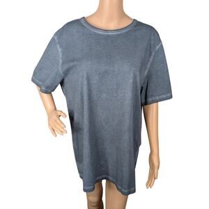 NEW Theory Precise Tee Cold Dye Steel Blue Crew Neck Short Sleeve Shirt Men's XL